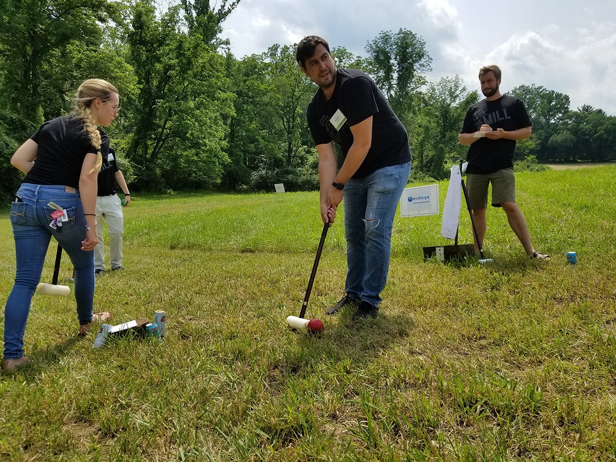 TheMillDE's tweet photo. FORE! #FBF 2018 We can’t wait for this annual fundraiser next month. Will Robert bring home another mallet? #flashbackfriday #themillde #coworking #golftournament https://t.co/To9K2JDX96