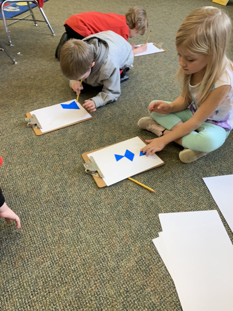 Our 1st graders can construct shapes using triangles! #GCPride #1stgrade