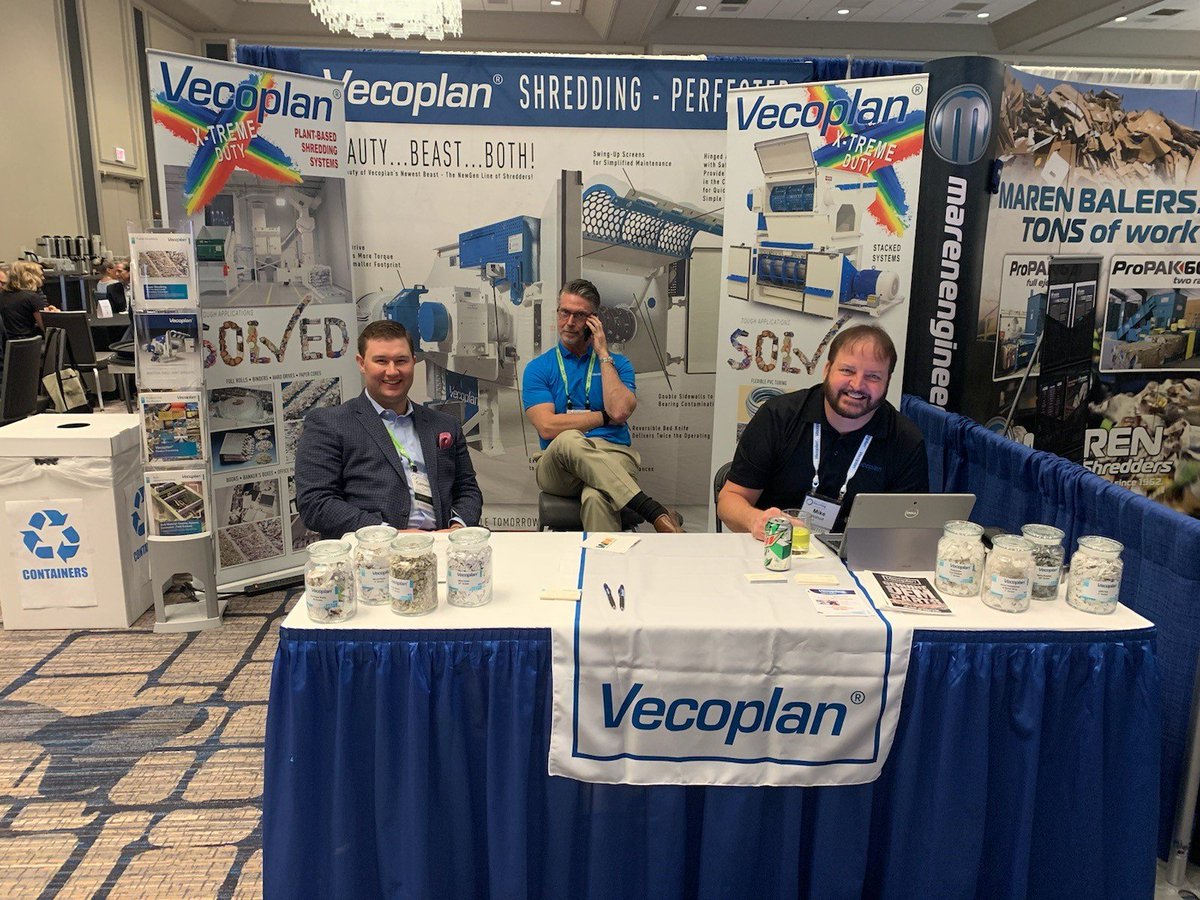 Vecoplan's team of experts on industrial recycling equipment is at the Paper &amp; Plastics Recycling Conference in Chicago. Stop by and ask them about Vecoplan's industrial shredders for paper and plastic recycling.