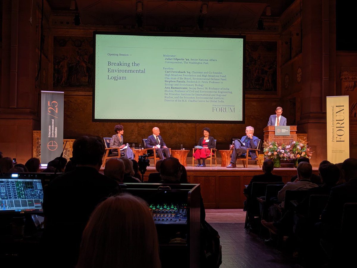 PtonClimate's tweet photo. Great opening session yesterday at #pei25 discussing how amazing advances in environmental science in the last decade can be applied to current obstacles. More to come today! @PrincetonPEI https://t.co/G9sX2S38or