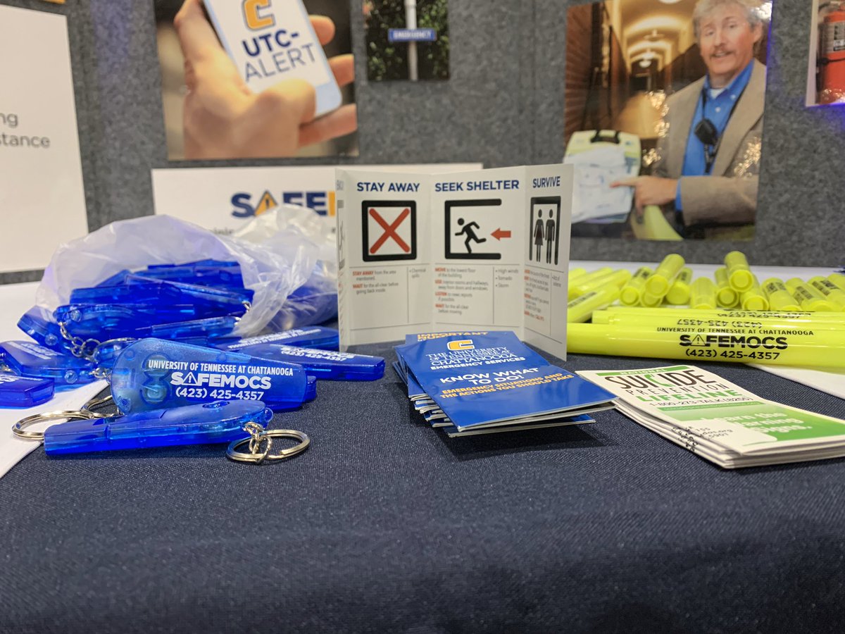 UTCES's tweet photo. We're here at the Veteran Services and Wellness Fair! Come by the Tennessee Room and grab a free SafeMocs whistle, Know What To Do wallet card, and highlighter! https://t.co/JnmqKhmnX1