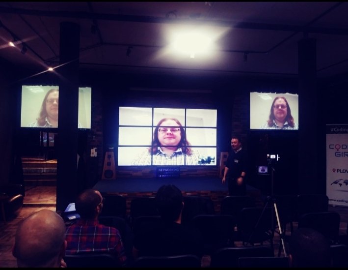 SecOSday's tweet photo. Because of all the tools that we had were involved to make this thousands miles long connection between @ArthurDoler and our audience, we're only able to show you now how he gave us the last talk of today about #mentalhealth . Thanks Art and @OSMIhelp 😍 https://t.co/h5JfTyU6j4