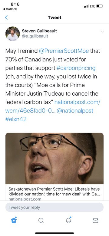 PremierScottMoe's tweet photo. Not helpful. 

Less than 36 hours after @JustinTrudeau says his government will listen to the message sent by Saskatchewan voters, one of his Quebec MPs @s_guilbeault says that they don’t need to. https://t.co/ZeD61o5rfZ