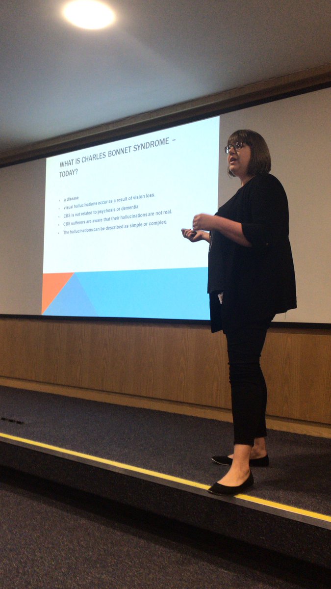 communitystrok1's tweet photo. Our amazing orthoptist Lucy talking about Charles Bonnet syndrome and visual impairments after stroke - a third of people have visual problems after #stroke @FollowBIOS @WorldStrokeOrg #WorldStrokeDay #DontBetheOne https://t.co/ah9nF3ALIC