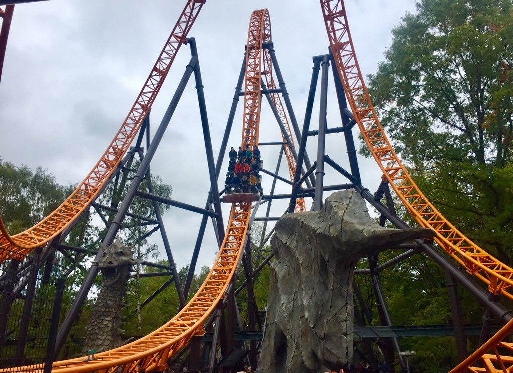 CoastersWide's tweet photo. “Fury” is a #Gerstlauer Infinity Coaster at @bobbejaanland. The ride is thrilling going forward but absolutely mental travelling backwards. The riders choosing the direction of ride is a lottery. Only luck or fellow riders will decide your fate. #WWCOnTour https://t.co/gYL0HtITHV