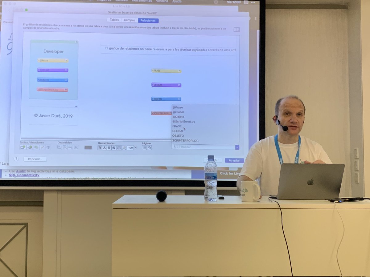 soyjavidura's tweet image. Explicando en la #FileMaker #SpanishDevCon las ventajas de usar el plugin de ⁦@MBSPlugins⁩ 
#claris