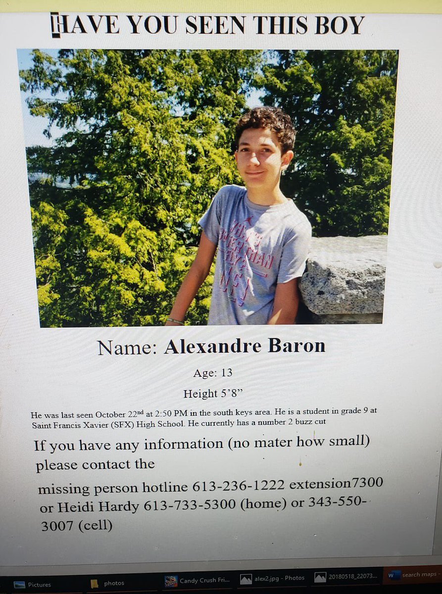 #FridayThoughts for anyone in #OttawaSouth, keep an eye out on this missing kid from @StFXOCSB last seen Tuesday.