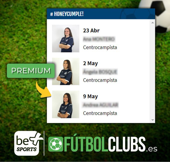 FutbolClubsES's tweet photo. 💡| MÓDULO DE CUMPLEAÑOS

En Premium (299,98 €/año) puedes tener automáticamente tu sitio anunciando los próximos cumpleaños de los miembros de tu club 🎂 ➡️📱💻

Crea la web de tu club en https://t.co/d4Mm1LCvE8 https://t.co/Wm7V89AEbO