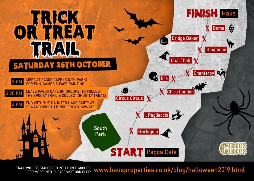 🎃 👻Join us tomorrow for our annual spooky trail 👻🎃 

For further details, visit;

hausproperties.co.uk/blog/halloween…

#FridayFeeling #Halloween #trickortreat #fulham #Friday