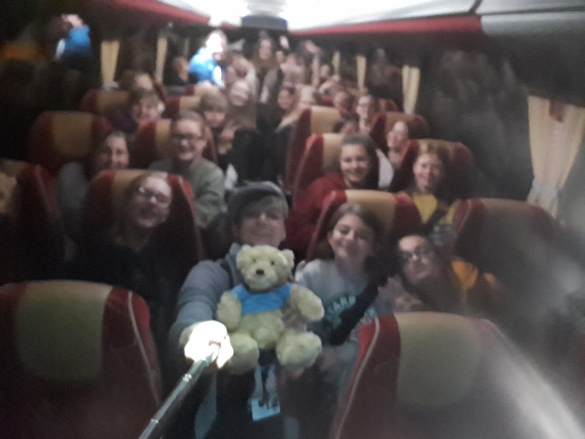 PATCarletonHigh's tweet photo. Y8s all present and correct on the late night bus trip to Paris, including #CarletonBear, the latest member of #TeamCarleton
#Enrichment #CHSParisTrip #bonjour #CarletonBearsFirstTrip https://t.co/ZkBXtSSNLd