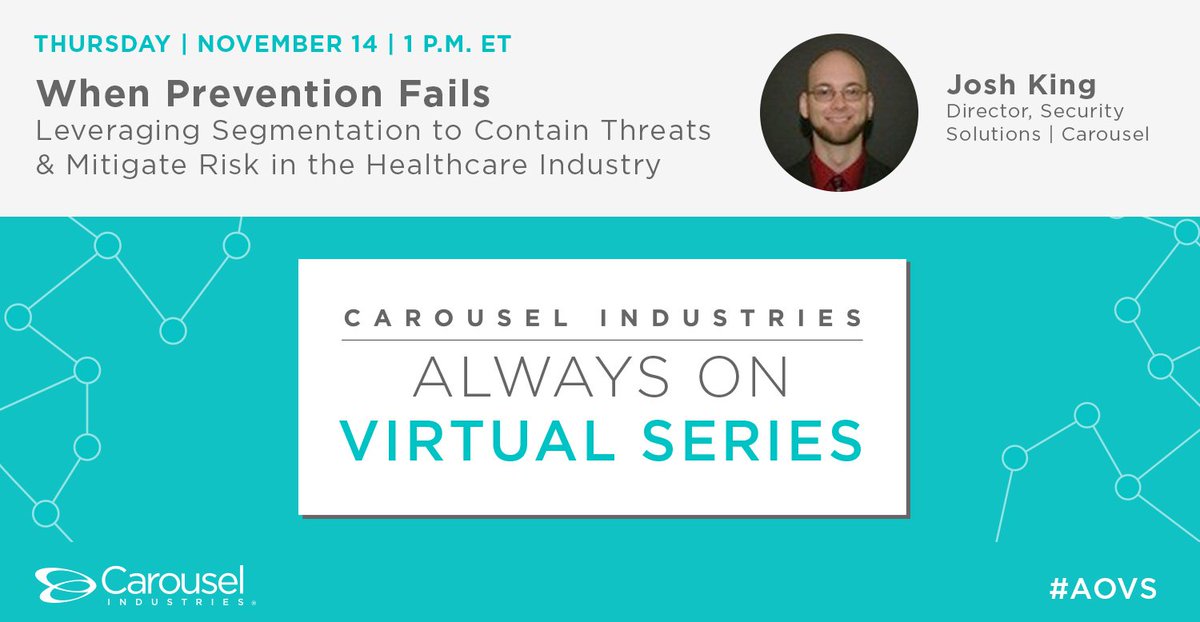 markdamphousse's tweet image. It’s time for a #health check – are you doing enough to keep your patients' #data protected from #cybercriminals?  Gain valuable insight from Carousel’s Josh King by registering for our next #AOVS today!  bit.ly/31Me048