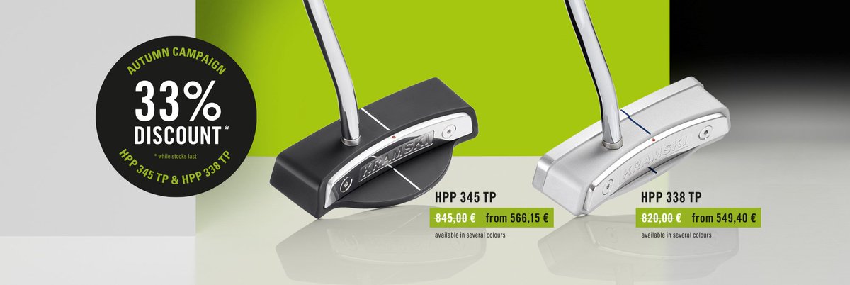 KramskiPutter's tweet photo. KRAMSKI Putter Autumn Campaign! Get now 33 % off on HPP 338 TP and HPP 345 TP. (While stock last) https://t.co/KU71Rpk798 #kramski #kramskiputter #herbstaktion #autumncampaign https://t.co/A20DL9thPK