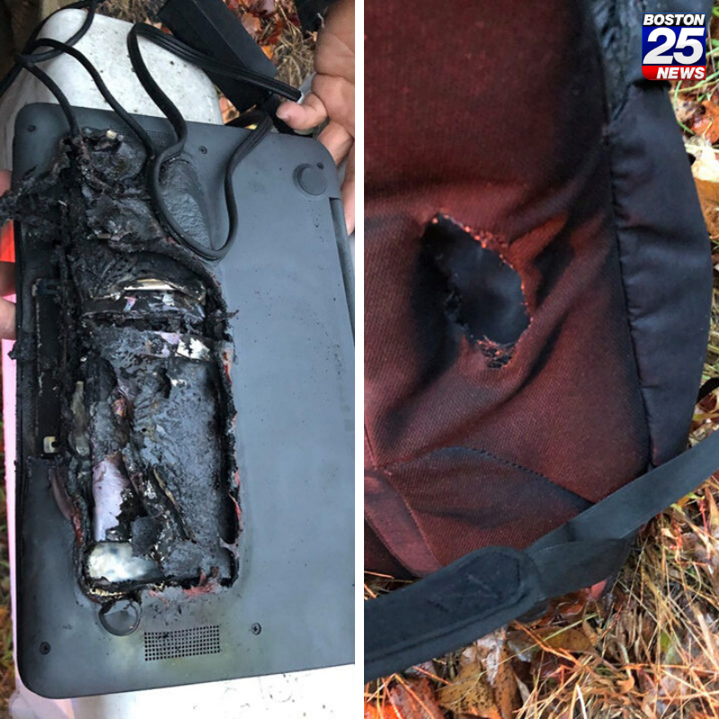 boston25's tweet photo. Yesterday was a scary morning for Monty Tech students when a student's laptop suddenly caught fire on the bus. https://t.co/SOpbHKJnSO #montytech #boston25 #FitchburgMA https://t.co/dB7QVW4p5e