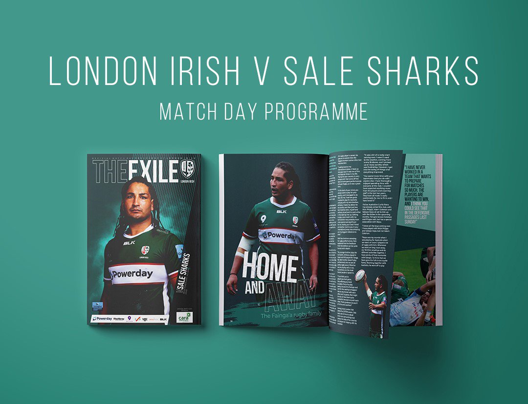 London Irish (@londonirish) on Twitter photo 📖 | If you couldn't make the game today, you can still download a copy of The Exile on the @MatchDayInfo_ app for iOS and Android 👉 bit.ly/2B3OGvH
This edition features an interview with <a href="/FaingaaTwins/">Saia & Ant Faingaa</a> and former player <a href="/RocheyK/">Kieran Roche</a>. 📖 | If you couldn't make the game today, you can still download a copy of The Exile on the @MatchDayInfo_ app for iOS and Android 👉 bit.ly/2B3OGvH
This edition features an interview with <a href="/FaingaaTwins/">Saia & Ant Faingaa</a> and former player <a href="/RocheyK/">Kieran Roche</a>.