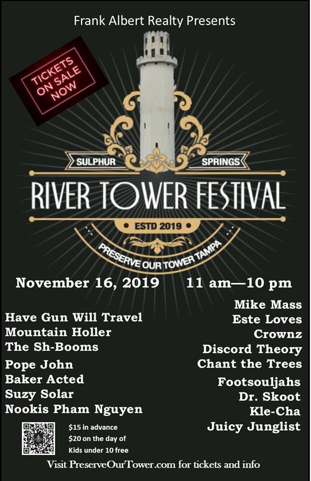 Be sure and get your tickets to this all day art and music festival and support the efforts to Preserve Our Tower