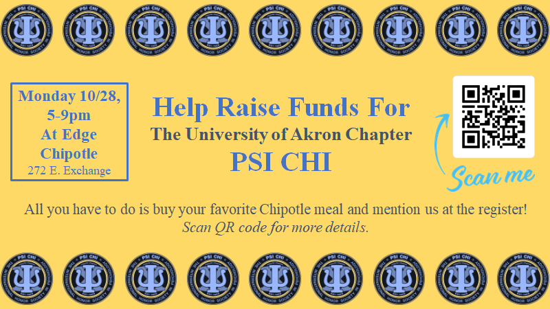 zipspsych's tweet photo. PsiChi has a fundraiser for you and you get to eat at Chipotle. Please help raise some money for PsiChi by grabbing dinner at Chipotle Monday night!! #ZipsPsych #GoZips https://t.co/DiGg9rni41
