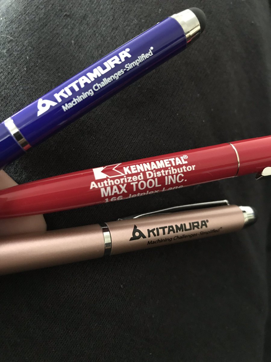 #flashbackfriday to earlier this week at <a href="/SOUTHTEC_Expo/">SOUTHTEC</a> 

Dan got some #swag from #kitamura and <a href="/Kennametal/">Kennametal</a>