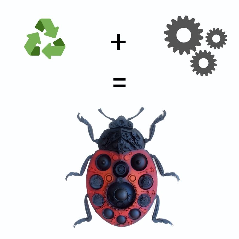 When E-waste is recycled, a fascinating metal sculpture is born. This International Artists Day we are featuring Mumbai-based artist Haribaabu Naatesan’s Ladybug sculpture made out of junk electronics, to promote sustainable means of waste management through art.

#recycleweek