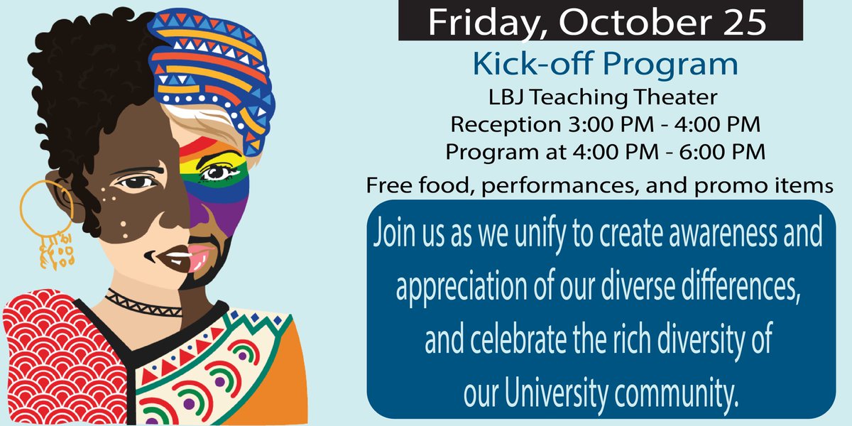 txstSG's tweet photo. #TXSTDiversityWeek starts today at 3:00 p.m. join us for a key note by Dr. Burnette, President of Huston-Tillotson University. More info about her here: https://t.co/8M4WFUzwR0 Free food, performances, and promo items. @txst We can’t wait to celebrate with you! #TXST23 #TXST22 https://t.co/5hhH1Ac0Iq