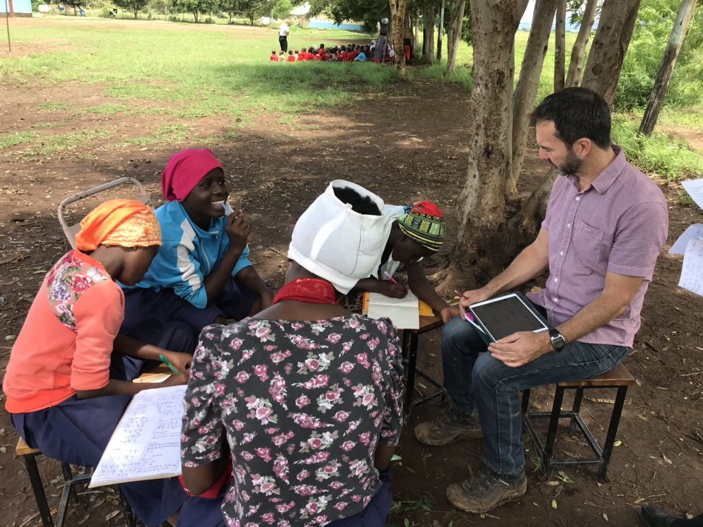 Mr Peters putting a few of next year’s high school intake through their paces under the shade of a baobab tree at KYGN school in Tanzania <a href="/LibSHS/">SHS Library</a> <a href="/garypet11037034/">Gary Peters</a> @CStewartSHS