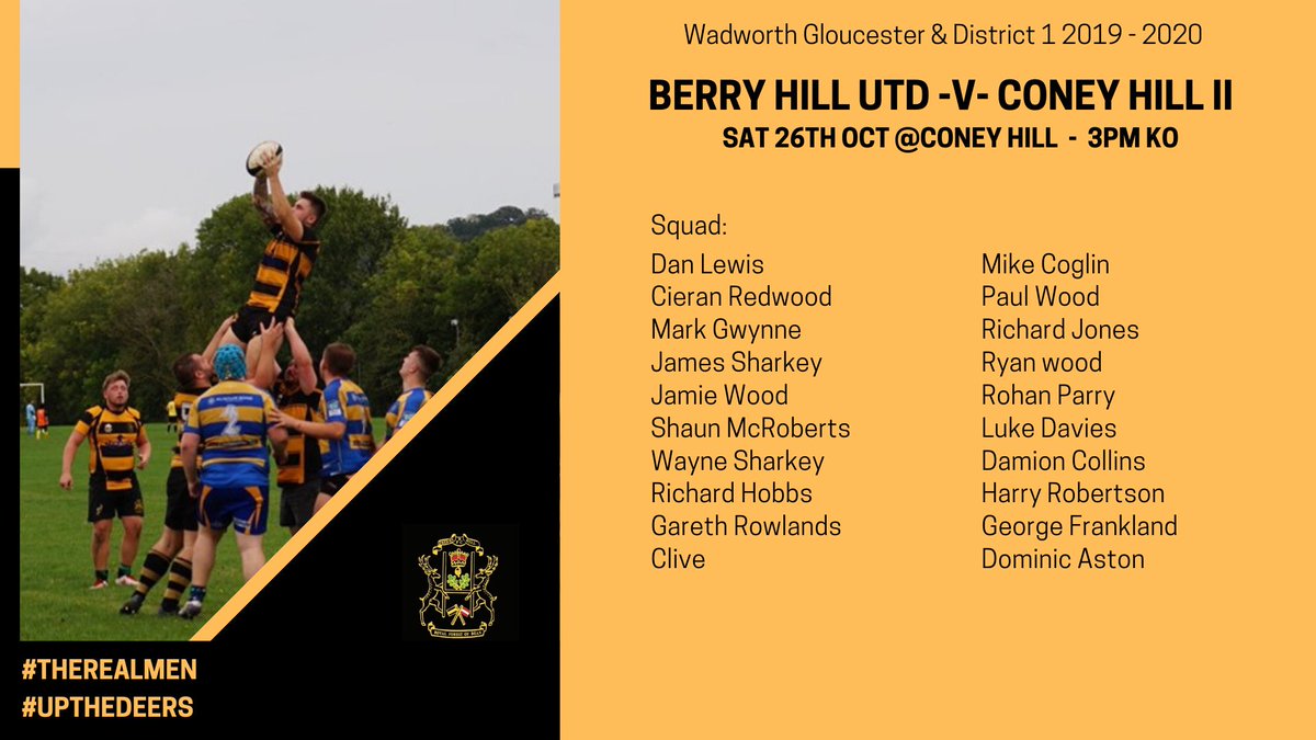 berryhillrfc's tweet photo. Both the Deer teams are out on the paddock this week
HOME 3pm KO - 1st XV v @HucclecoteRFC 🦌🦌
AWAY 3pm KO - Utd XV v @OfficialCHRFC 2nds 💪💪
#UPTHEDEERS
#STENSARMY
#THEREALMEN
@swsportsnews @local_rugby https://t.co/1O3wN62YQQ