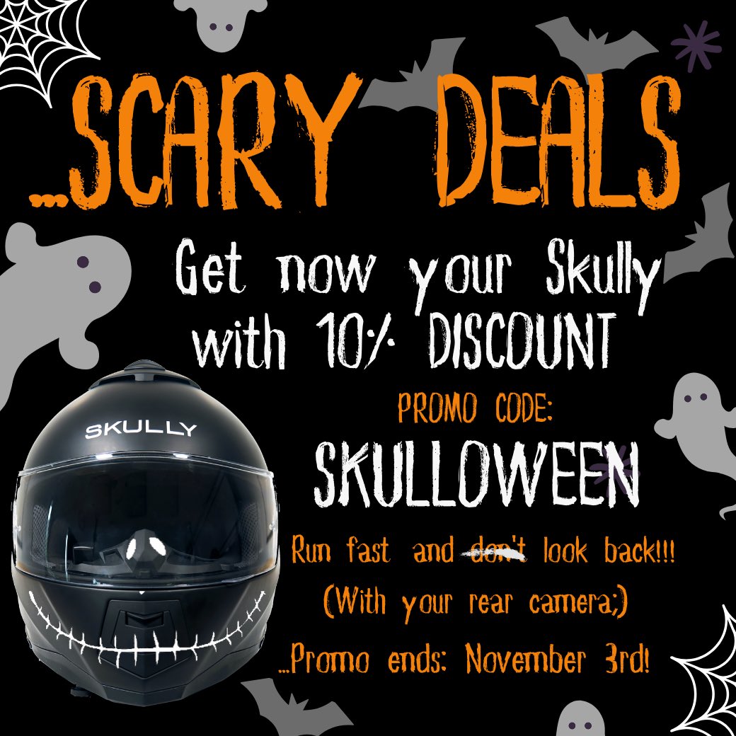 It is almost Halloween and to protect yourself you can enjoy a 10% OFF ordering your FENIX AR with the promo code “SKULLOWEEN”. Only for a few days! skully.com/collections/al…