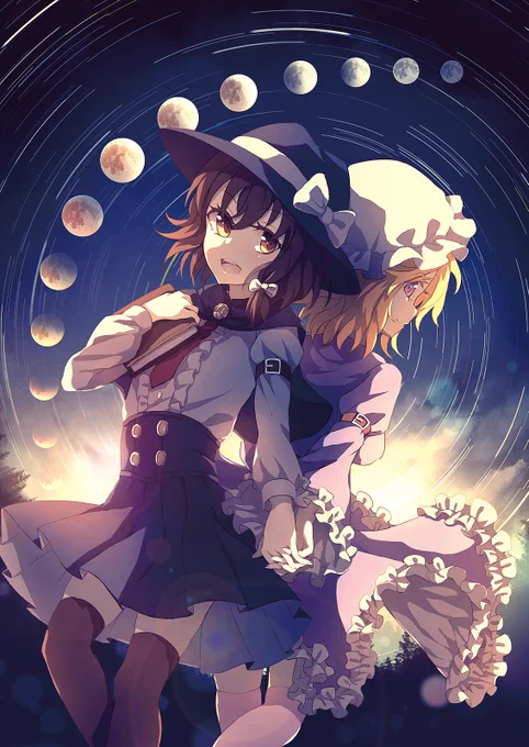 少女フラクタル(@shoujo_fractal)様の新作「月と星の秘密」のジャケットイラストを描かせていただきました! #M3秋 と #東方神居祭 にて頒布されますのでどうぞよろしくお願いします!

詳細:https://t.co/3GdY3ISk7E 