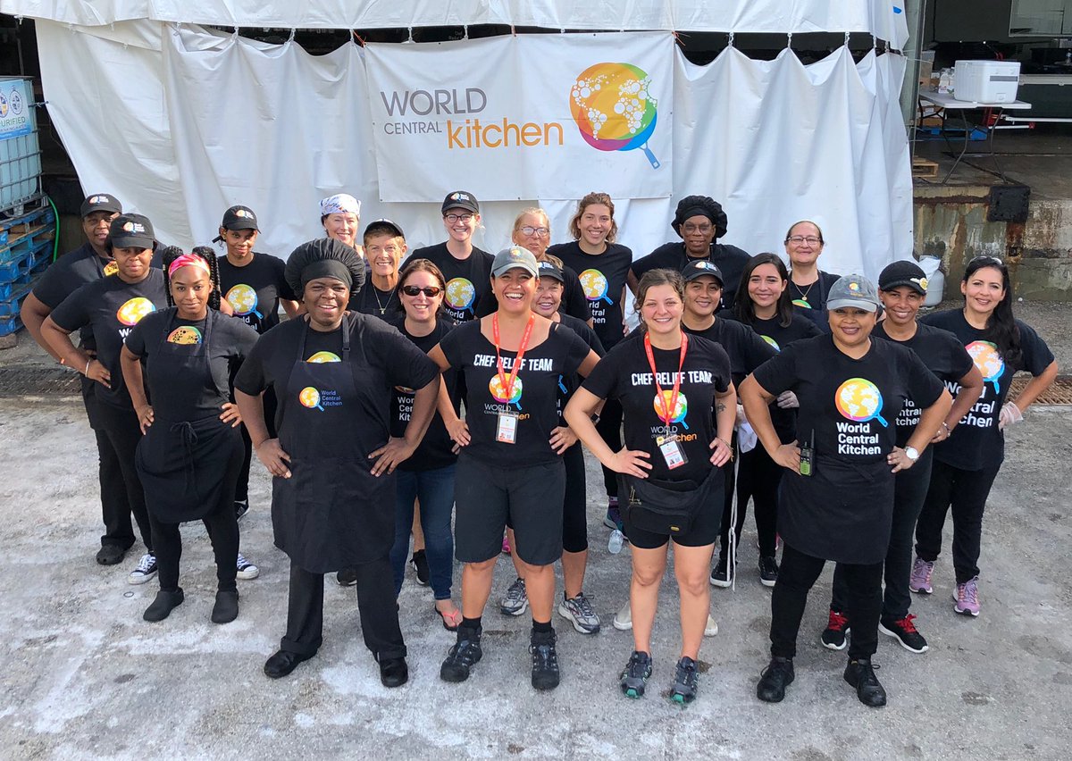 Meet the amazing women running our #ChefsForBahamas Freeport kitchen operation, which cooks and distributes 20,000 meals every day on Grand Bahama! 👩‍🍳💪 #WhoRunTheWorld