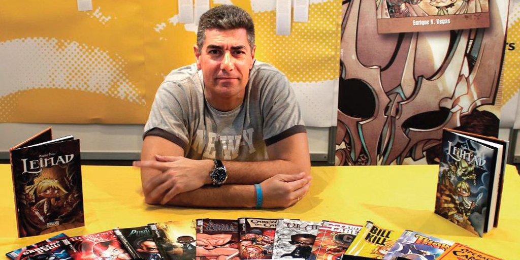 comicsantander's tweet photo. Mañana a las 11:30h. tendrá lugar el homenaje a @enriquevvegas en el @PdelaMagdalena y más tarde a las 17h. en @Nexus4comic se presentará el cómic "Cabezones del Infinito" con el autor. La ocasión perfecta para que os firme vuestros cómics. 😉🙂👏👏 #semanadelcómicylailustración https://t.co/A7P1w6b3Zk