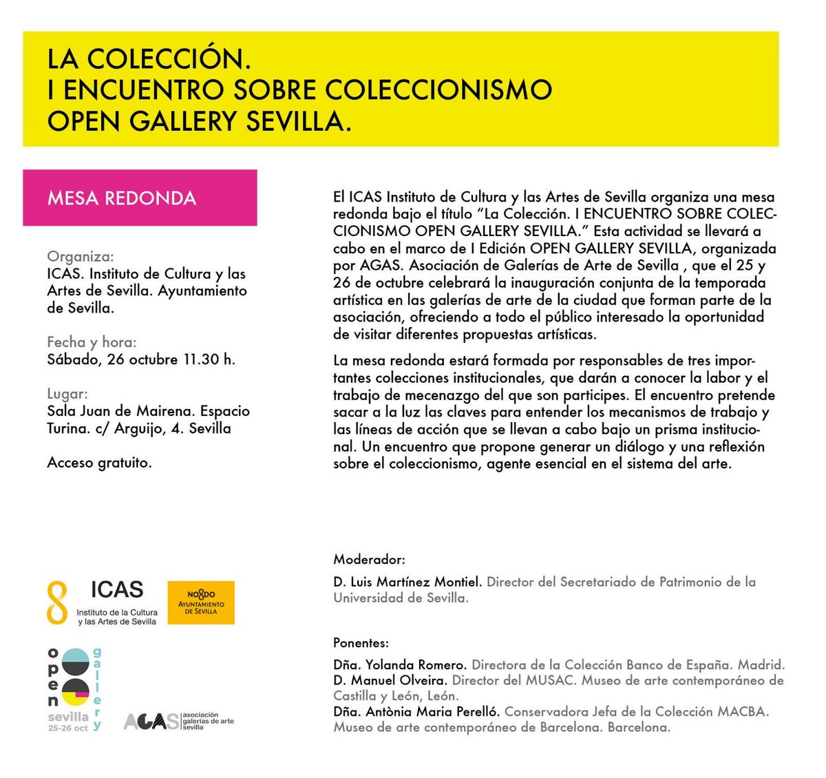 open_sevilla's tweet photo. ¿ #SabiasQue mañana hemos preparado una mesa redonda para que asistas con muchas ganas?
Vente a Espacio Turina, C/ Aguijo, nº4 a las 11:30!!

@Ayto_Sevilla #ICAS @MACBA_Barcelona @musacmuseo @BancoDeEspana https://t.co/bUiA7nkyRQ