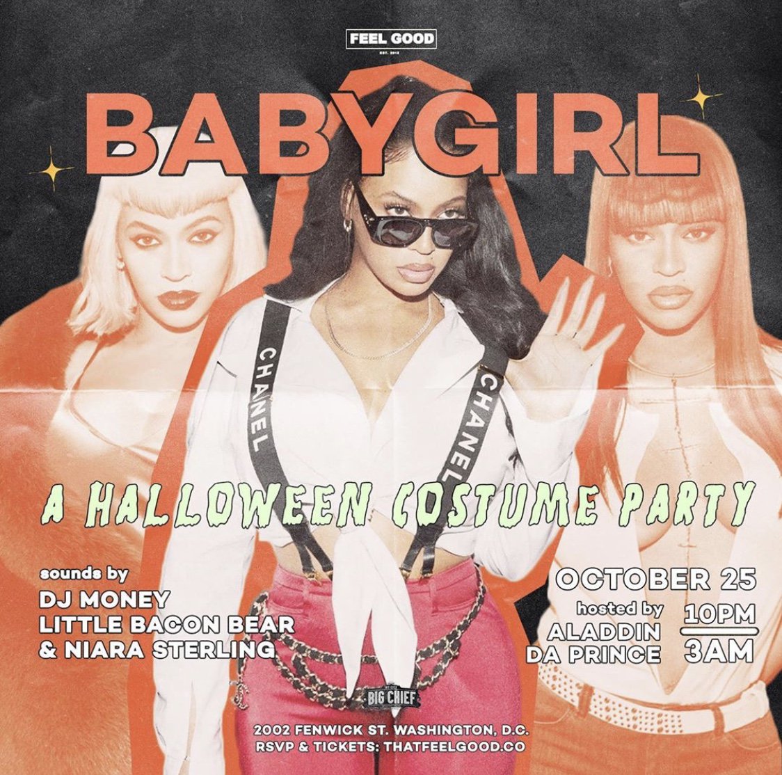 BabyGirl's Halloween costume party! You guys know how they do it! BIG! Put your costume on and head over to Big Chief tonight. Best costume will receive $150 cash prize! Visit our calendar for more details and RSVP links.