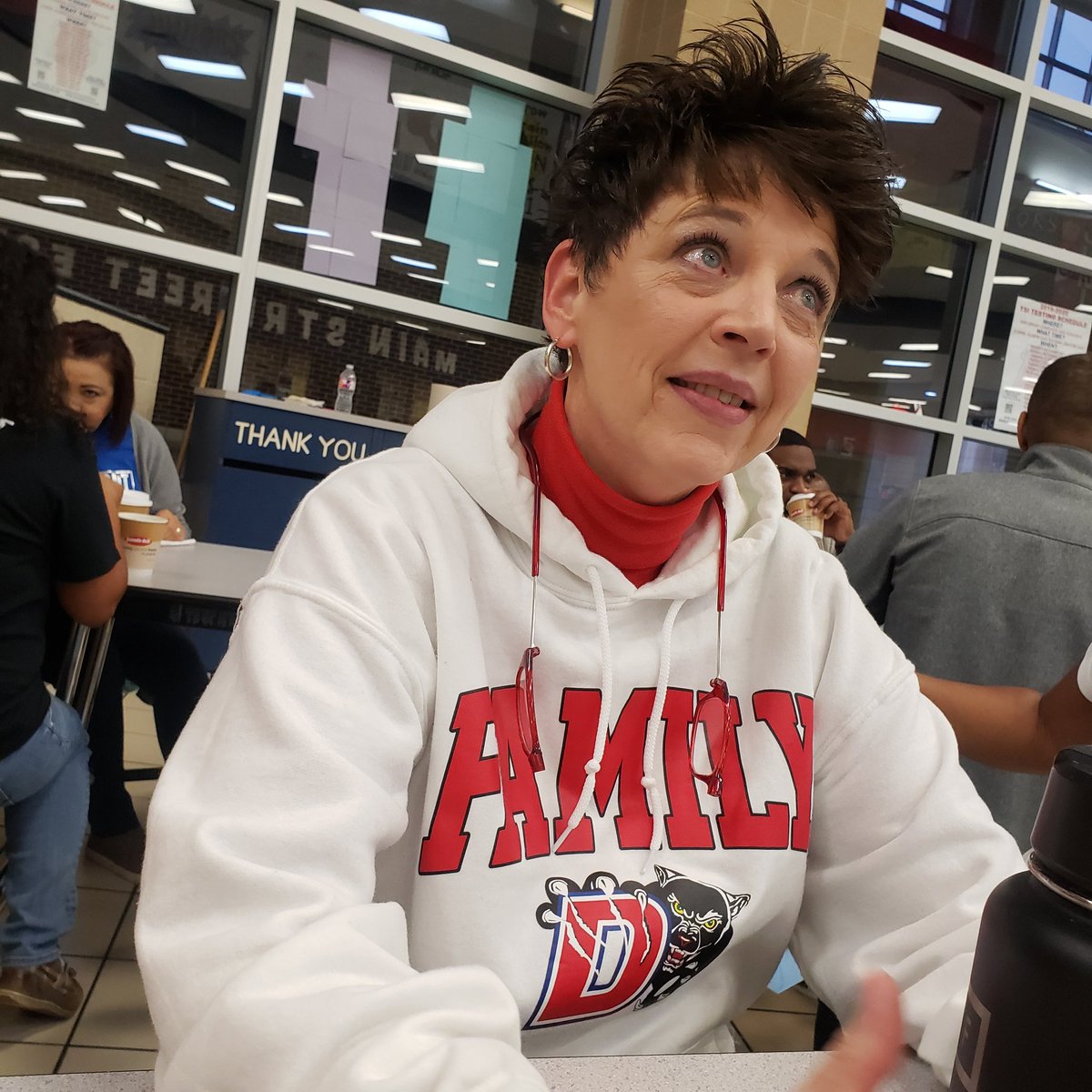 Duncanville_HS's tweet photo. Quote of The Day: Dr. Baker, how are you? "Rethinking this turtle neck!" 🤣🤣🤣 #OCT25 #PD2019 @Ms_Staats @DHS_Leader @CoachGriffi https://t.co/xgEjmzWhQk
