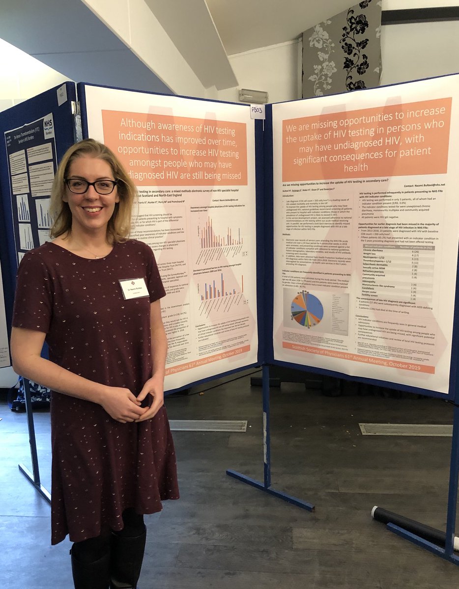 Pleased to present our work on missed opportunities to offer #HIV testing in secondary care at the Scottish Society of Physicians Annual Meeting - some interesting discussions that🤞will prompt more testing! ⁦<a href="/RCPEdin/">Royal College of Physicians of Edinburgh</a>⁩