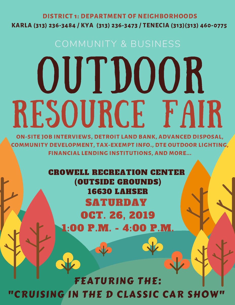 CDean1188's tweet photo. Happening Saturday, October 26. There will be:
•Classic trunk car treats
•On-site job interviews
•The fire department mobile unit will demonstrate fire safety 
•Flagstar Bank will talk about financial opportunities for land bank properties
See you there! 
#Detroit #detroitmi https://t.co/LZmAqE1Lg7