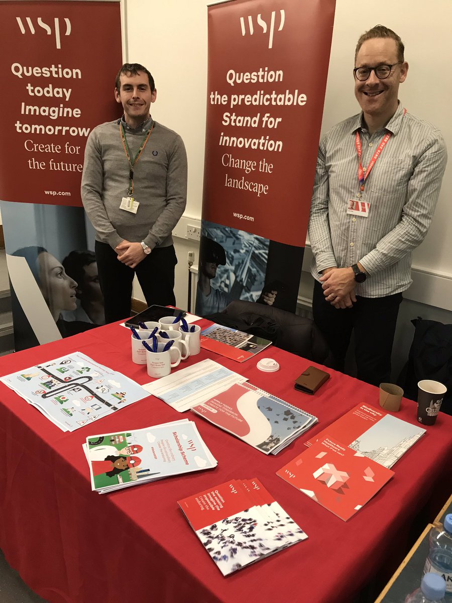Come along to <a href="/CamUniGeogSoc/">CUGS</a> careers event in #Geography department to talk to George and Lee about @WSP_UK #graduate jobs and summer #placements