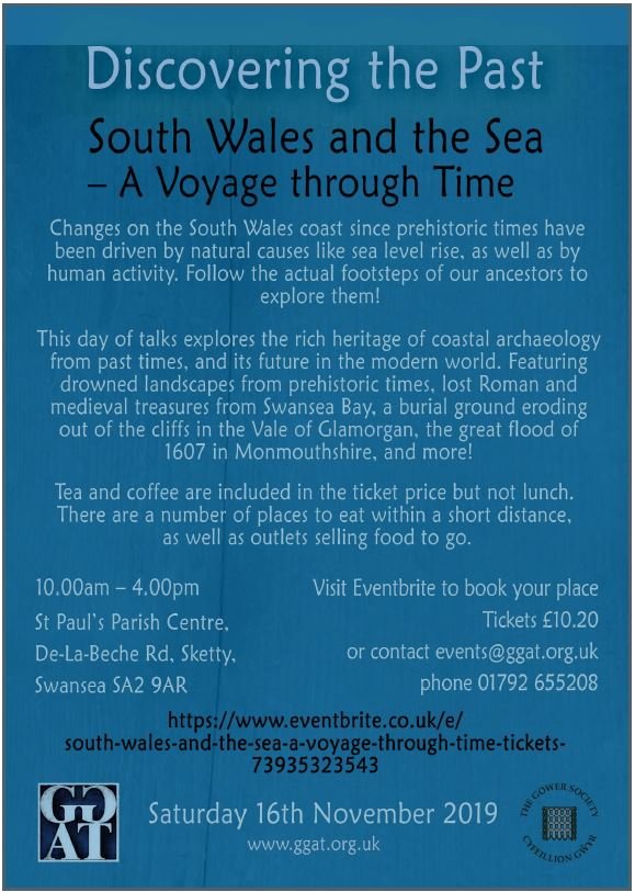 Archaeology Wales (@arch_wales) on Twitter photo <a href="/Arch_Wales/">Archaeology Wales</a> Finds and Environmental Officer Rhiannon Philp will be speaking about submerged prehistoric landscapes at South Wales and the Sea: A Voyage through Time in Swansea on 16/11/19. The event is being run by @GGAT and <a href="/TheGowerSociety/">The Gower Society</a> (see images for details) <a href="/Arch_Wales/">Archaeology Wales</a> Finds and Environmental Officer Rhiannon Philp will be speaking about submerged prehistoric landscapes at South Wales and the Sea: A Voyage through Time in Swansea on 16/11/19. The event is being run by @GGAT and <a href="/TheGowerSociety/">The Gower Society</a> (see images for details)
