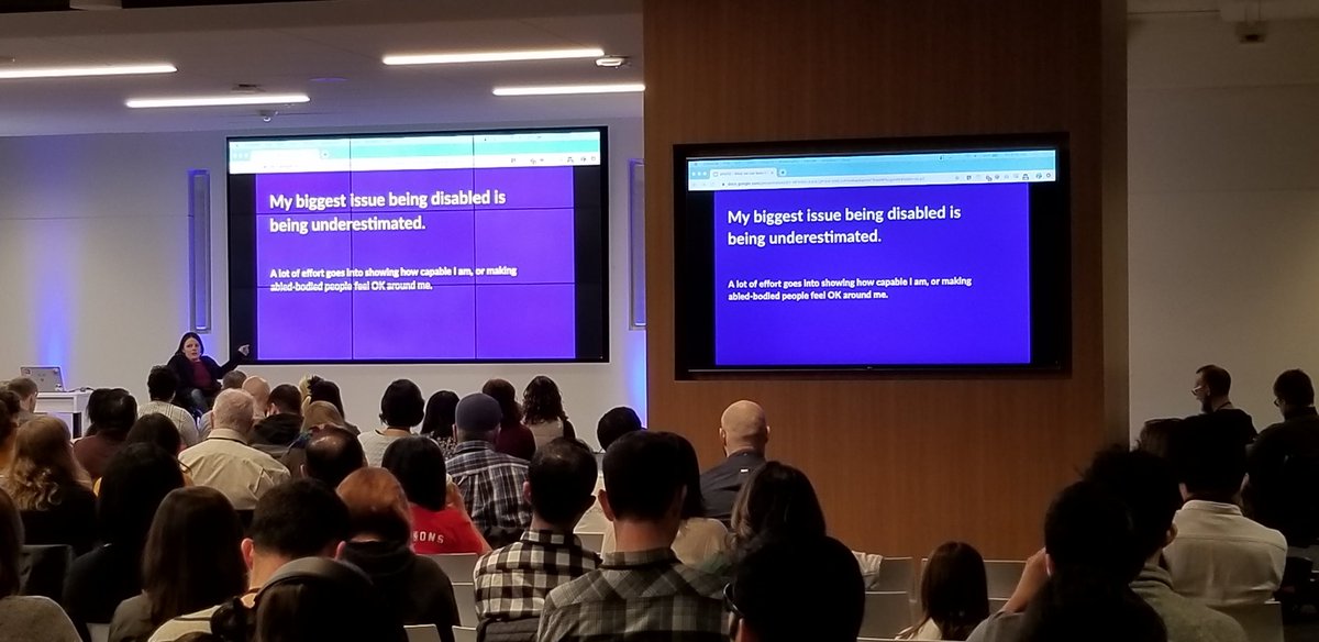 SYMfound's tweet image. "My biggest issue being disabled is being underestimated". Time that changed! Amazing talk by @lizdavis__ #a11yTOConf