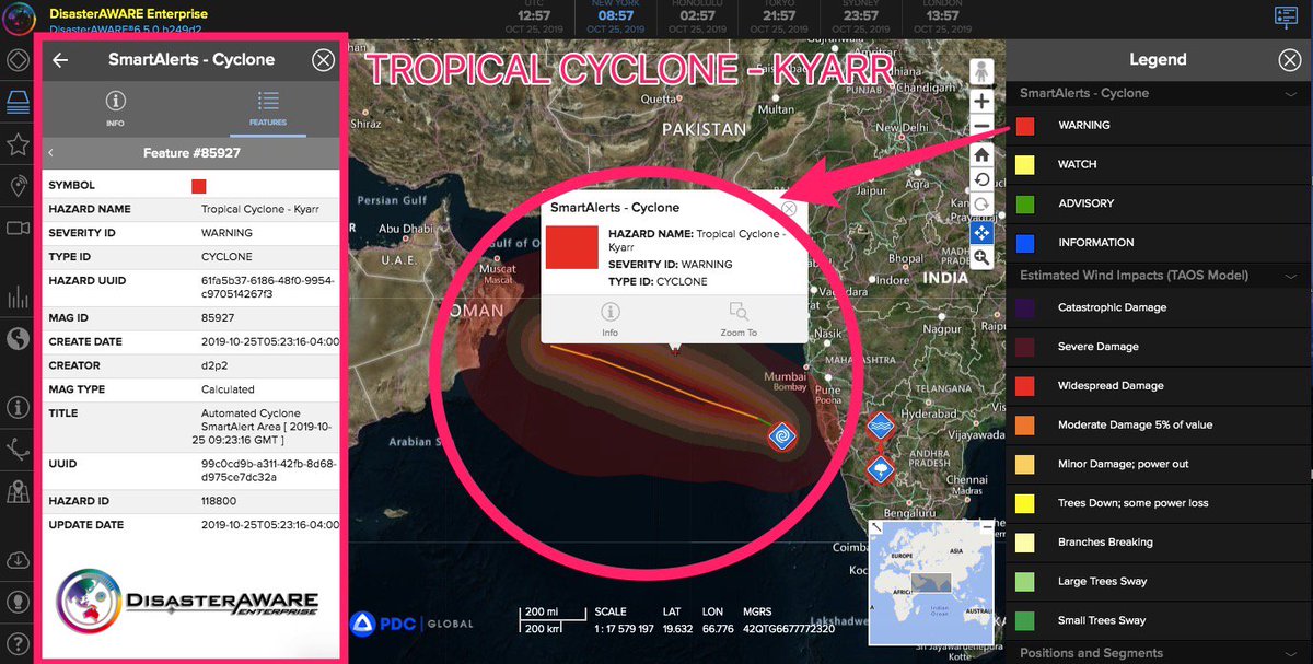 DisasterawareE's tweet photo. #TropicalCyclone #Kyarr, is located in the N #IndianOcean with max sustained winds of 83 km/h (52 mph), and winds up to 102 km/h (63 mph).
It is not expected to hit big landmass but are exposed to damaging #winds and #storm surges.
#Share2Help
Trial: https://t.co/sLRASo826F https://t.co/zJTWdmSiFm