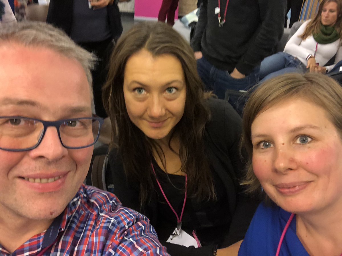 boysdontcrei's tweet photo. #aihack4diversity After the pitch, @EvgSvenja @KathrinBischoff and me waiting for the results https://t.co/Adt1WKCW9E