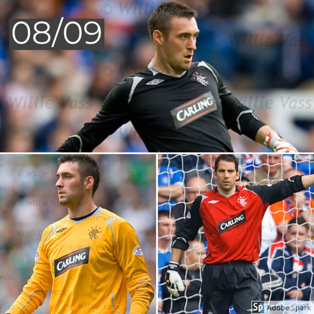 RFC_Goalies's tweet photo. 08/09: 3 new jerseys, Red, Black, Orange. All of the kits followed the exact same template as the outfield home shirt, shorts &amp; socks. League &amp; Scottish Cup Double winners. McGregor was No.1 until certain events lead to Alexander playing his part #keepers https://t.co/aAoRwme9mH
