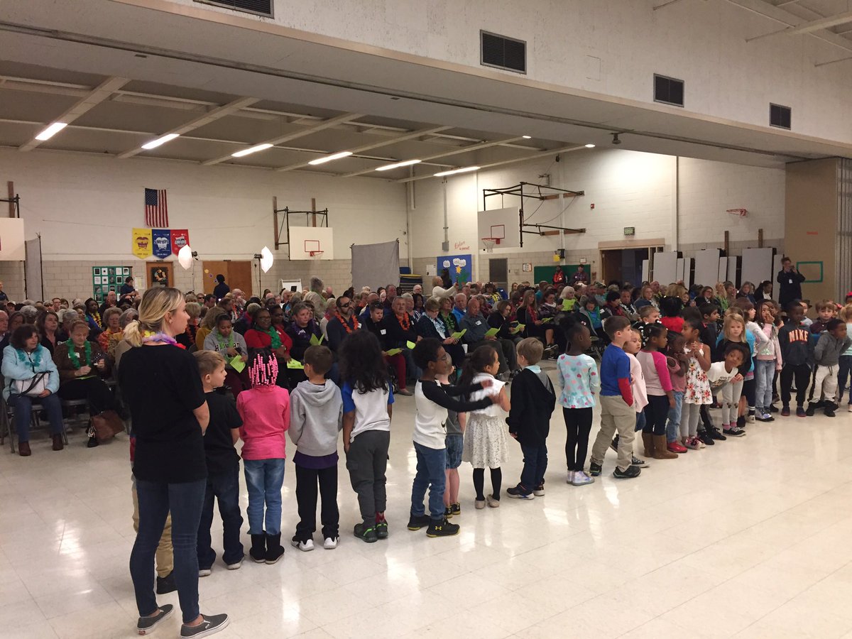 Our Kindergartners preparing to sing to our Grandfriend’s! #AACPSAwesome