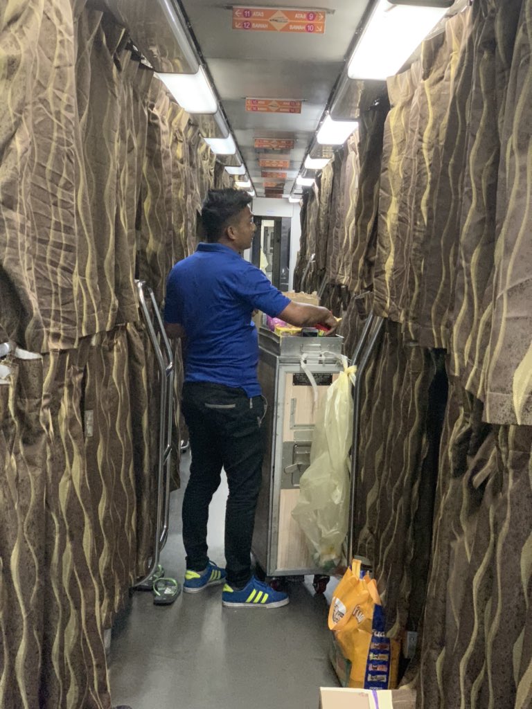 If not then there is always the trolley service at the comfort of your berth. I’ve avoided the temptation of consuming hot Milo or its monstrous siblings such as Milo Dinosaur or Milo Godzilla (yes, they are real names of drinks!). May be tomorrow.