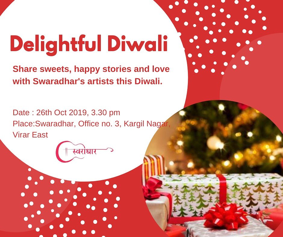 As Diwali is around the corner, Swaradhar invites you all to be a part of our Diwali celebration.
The festival of light will become festival of happiness for the team Swaradhar when you will join us.

#swaradhar #diwali #diwaliparty #streetmusicians #streetperformer