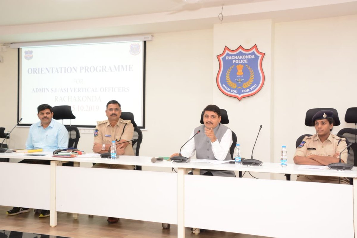 MalkajgiriCop's tweet photo. Today #Admin_Sub_Inspector #vertical_classes conducted in Rachakonda police commissioner office. #Addl_CP Sudhir Babu inaugurated & #CP_Mahesh_Bhagwat has done closing. #ACP Kushaiguda incharge of vertical & #Addl_DCP_Admin attended.
@TelanganaDGP @cpcybd https://t.co/m0E7q20S1N