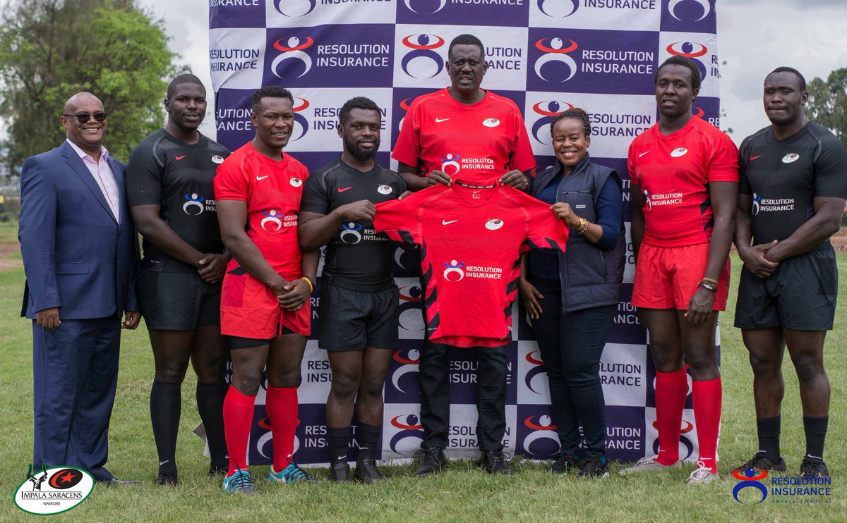 ImpalaRfc's tweet photo. Earlier on today, during our Kit unveiling for the upcoming @TheKenyaCup season 2019/2020. Our main sponsors @ResolutionKE have also reaffirmed their support for the upcoming season as well.
#KitUnveiling
#ResolutionInsurance #KenyaCup #ResolutionImpalaSaracens https://t.co/t7Ex9he9Et