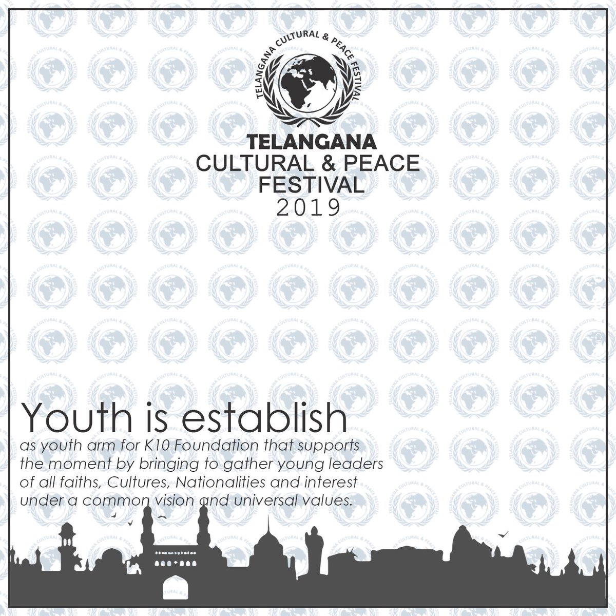 Telangana cultural and peace festival -2019, Hyd. One state, One Celebration, One Family is expected to draw 10,000 peace-minded people from various sectors of society, Including International Delegates from Neighboring countries. @Telangana2019 #TCPF2019 #Telanganapeace