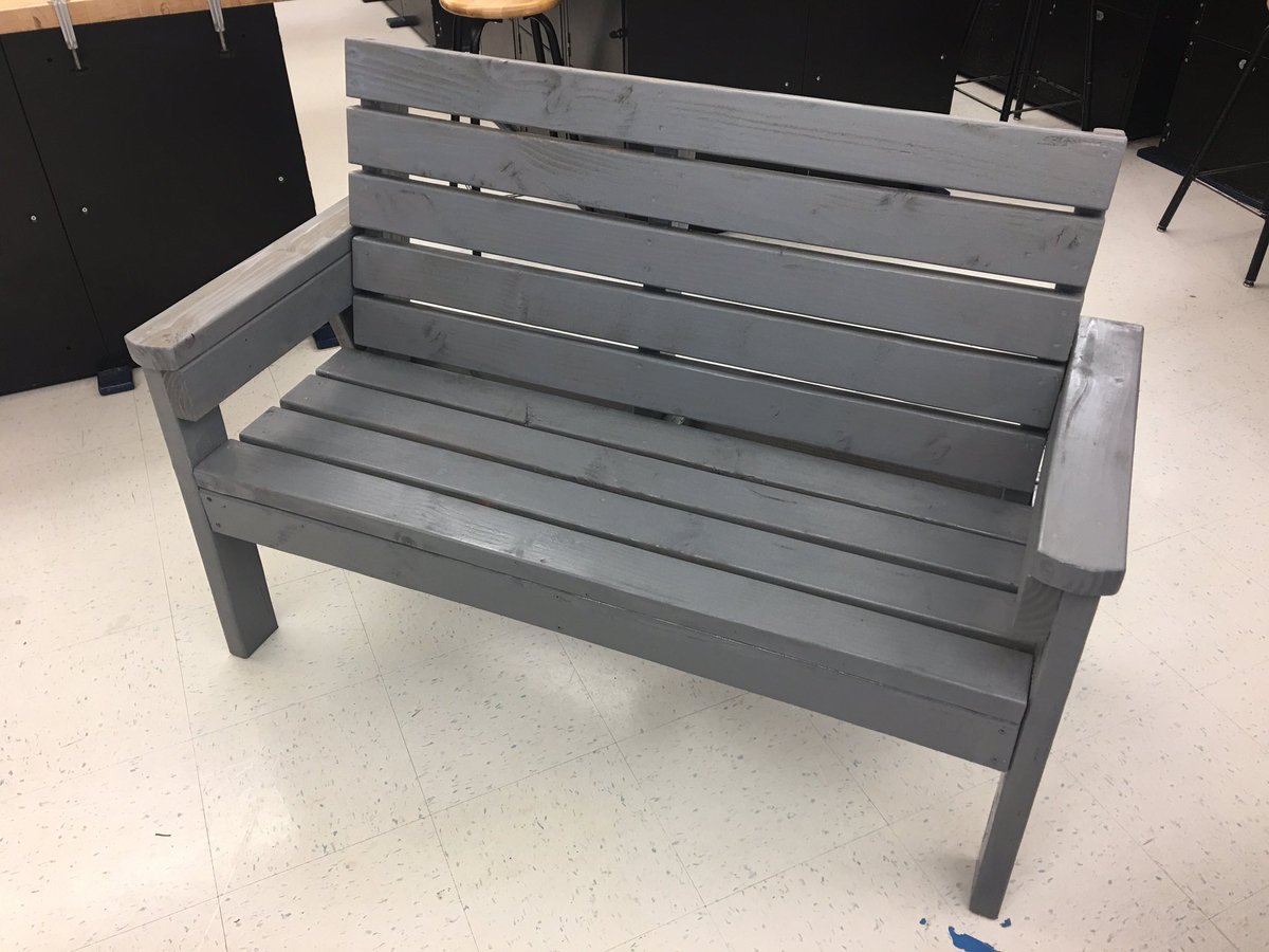 PHSTechEd's tweet photo. ADA students James, Marshaun and Ashanti  have completed their garden bench! https://t.co/8IKbbADLAk