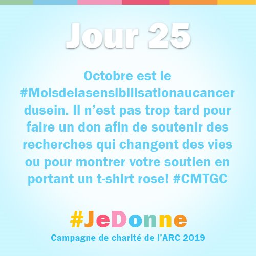 TedGallivan's tweet photo. Octobre est le #Moisdelasensibilisationaucancerdusein. Il n’est pas trop tard pour faire un don afin de soutenir des recherches qui changent des vies ou pour montrer votre soutien en portant un t-shirt rose! #JeDonne #CMTGC https://t.co/1Zmvtq8uFt