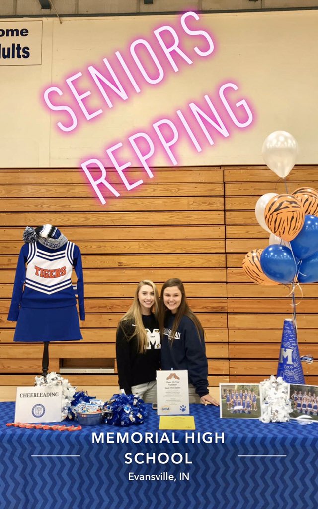 crunchy_wells's tweet photo. The 🏈 Tigers have a Bye tonight but the Memorial Cheerleaders are not resting! Shoutout to our seniors for amazing recruitment last night! 20 potential new athletes = another successful year ahead💙🎉#cheerRocks Thank you Captains Meghan & Morgan https://t.co/tYiXrWLID4