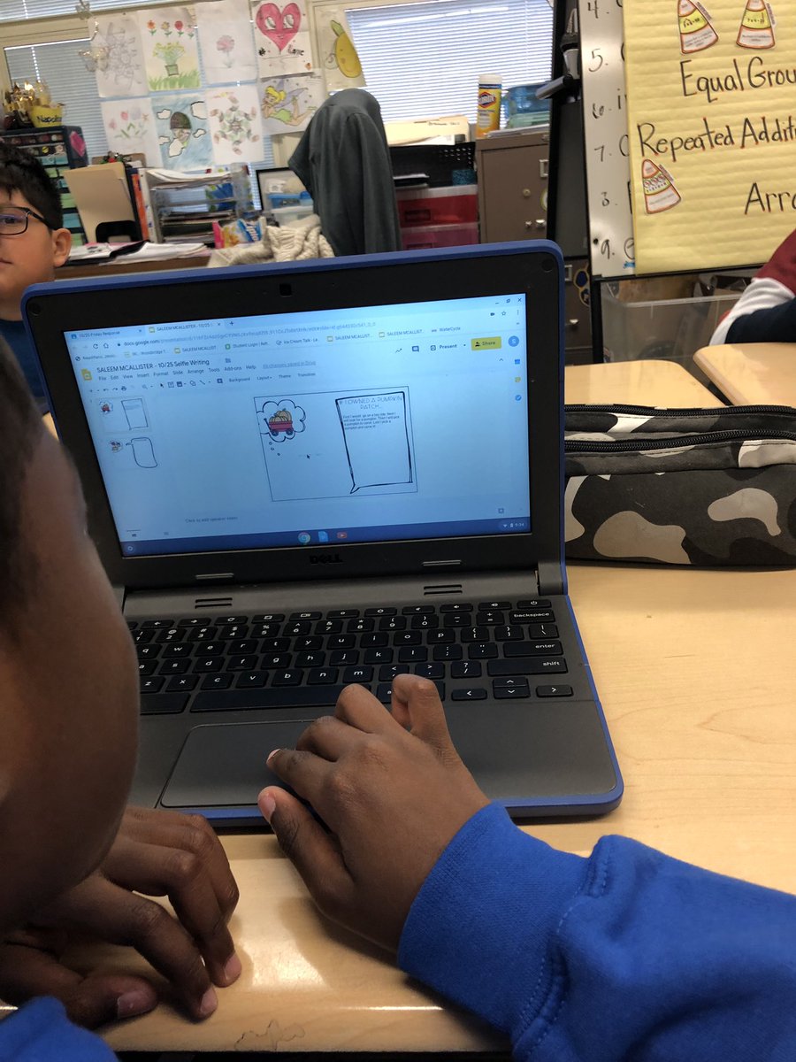 MissNapolitano's tweet photo. Trying our hand at #SelfieWriting this morning with #GoogleSlides #IfIOwnedAPumpkinPatch #GoogleExperts @25Lafayette https://t.co/mwdETrMZZK